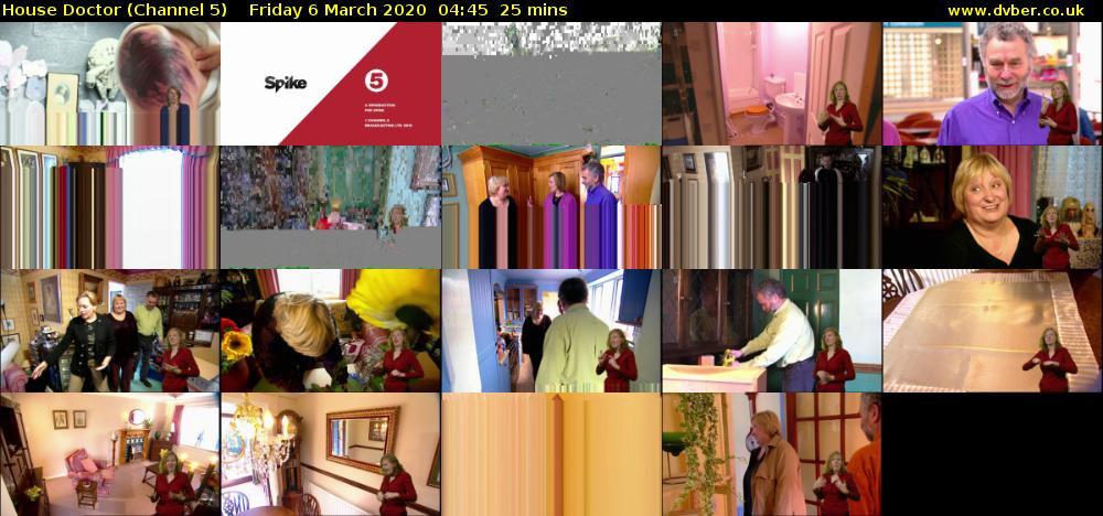 House Doctor (Channel 5) Friday 6 March 2020 04:45 - 05:10