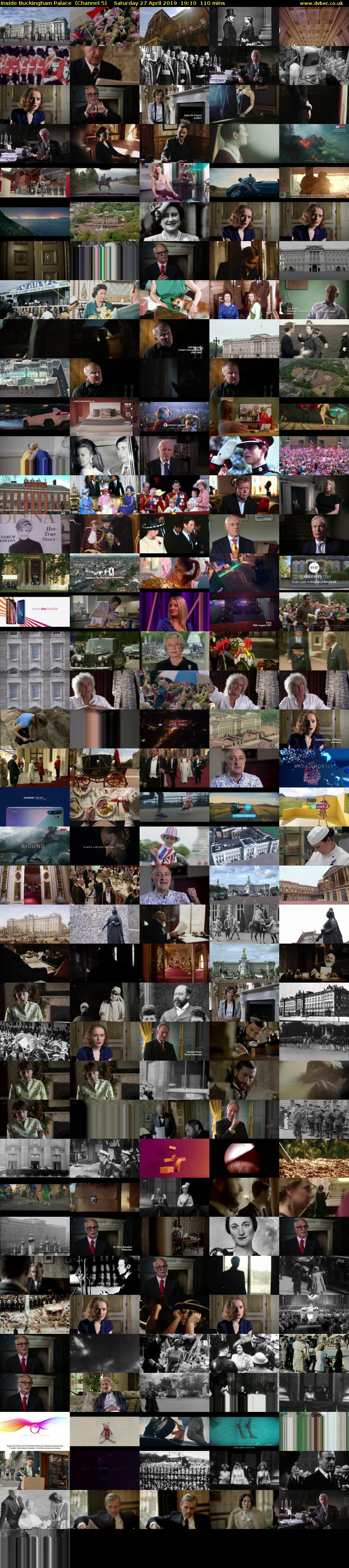 Inside Buckingham Palace  (Channel 5) Saturday 27 April 2019 19:10 - 21:00