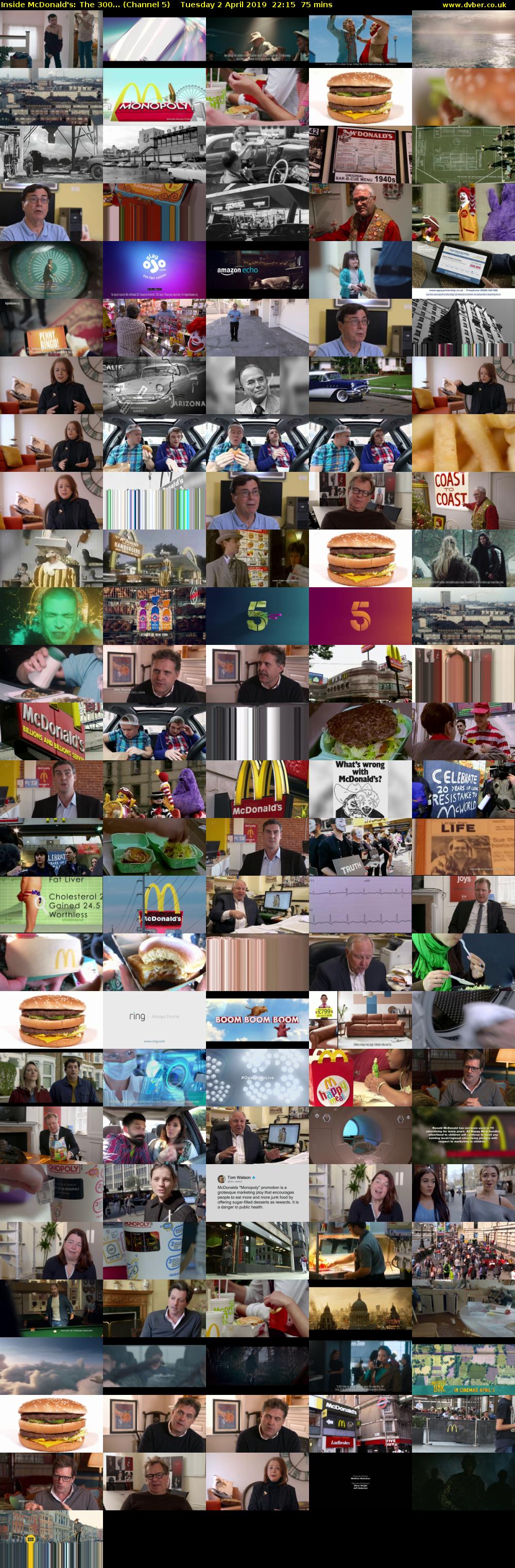 Inside McDonald's: The 300... (Channel 5) Tuesday 2 April 2019 22:15 - 23:30