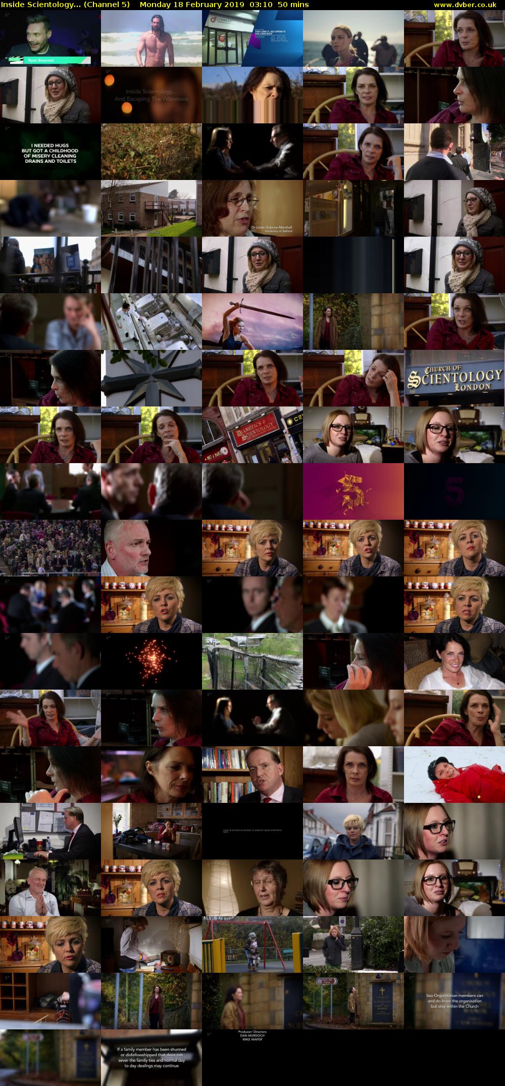 Inside Scientology... (Channel 5) Monday 18 February 2019 03:10 - 04:00