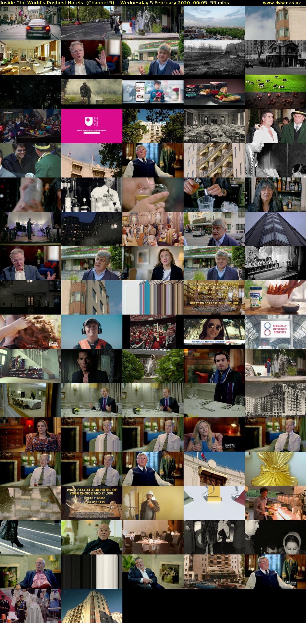 Inside The World's Poshest Hotels  (Channel 5) Wednesday 5 February 2020 00:05 - 01:00
