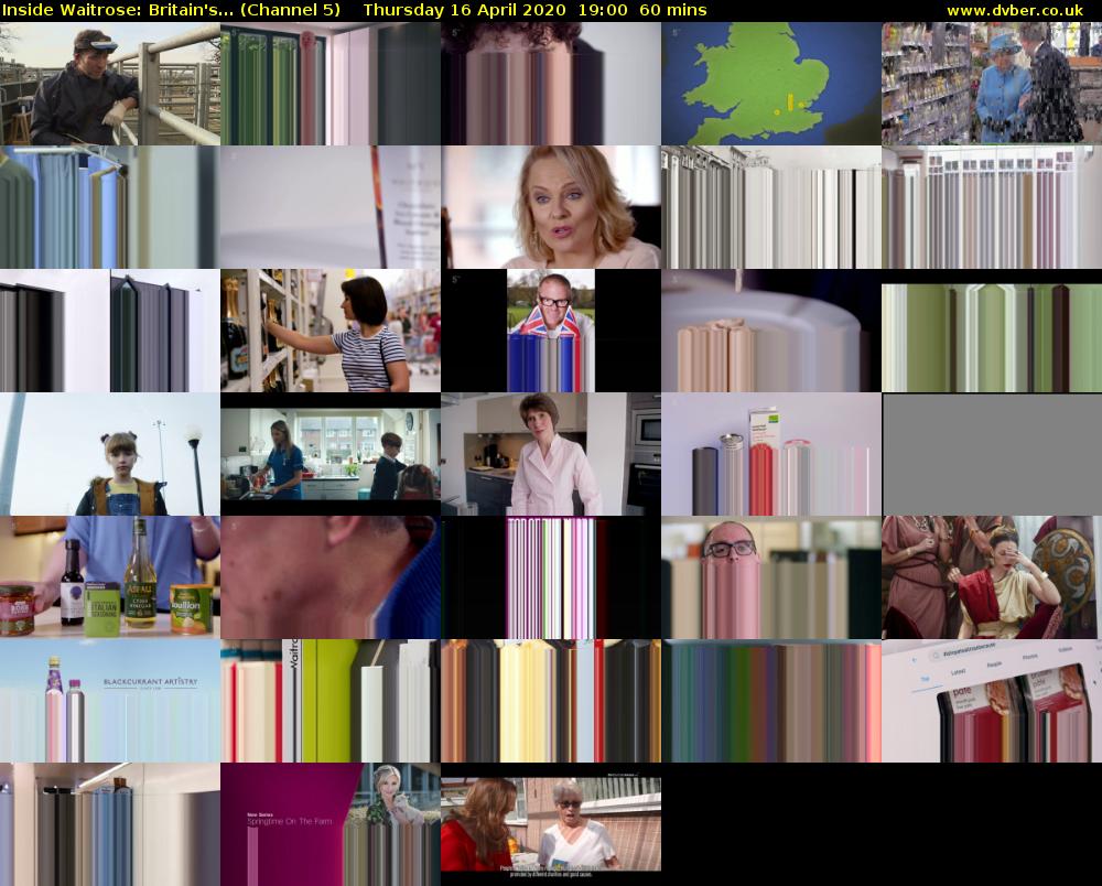 Inside Waitrose: Britain's... (Channel 5) Thursday 16 April 2020 19:00 - 20:00