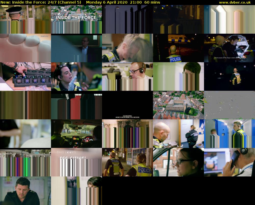 Inside the Force: 24/7 (Channel 5) Monday 6 April 2020 21:00 - 22:00