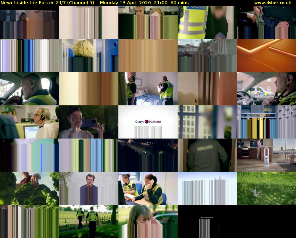Inside the Force: 24/7 (Channel 5) Monday 13 April 2020 21:00 - 22:00