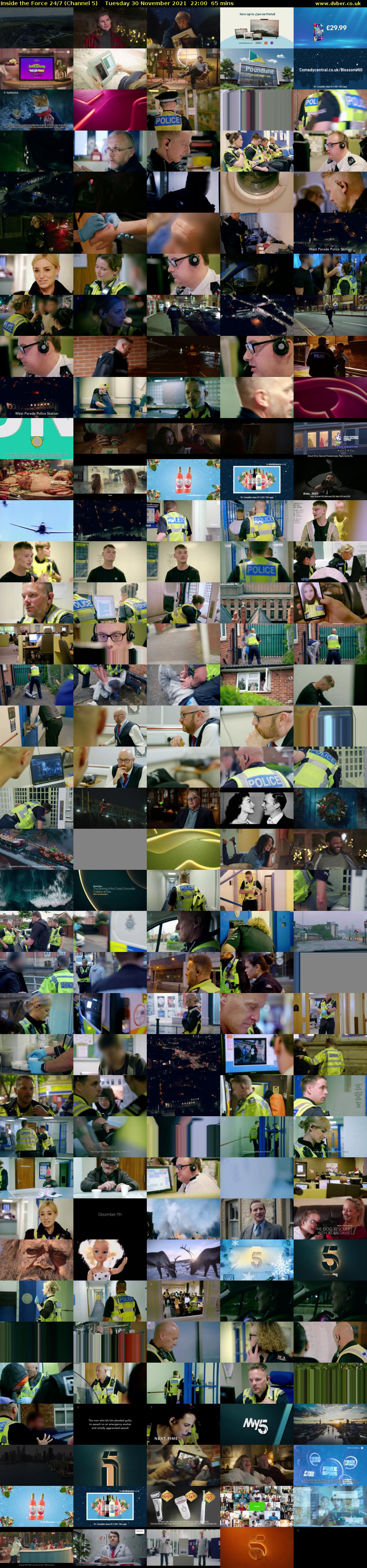 Inside the Force 24/7 (Channel 5) Tuesday 30 November 2021 22:00 - 23:05