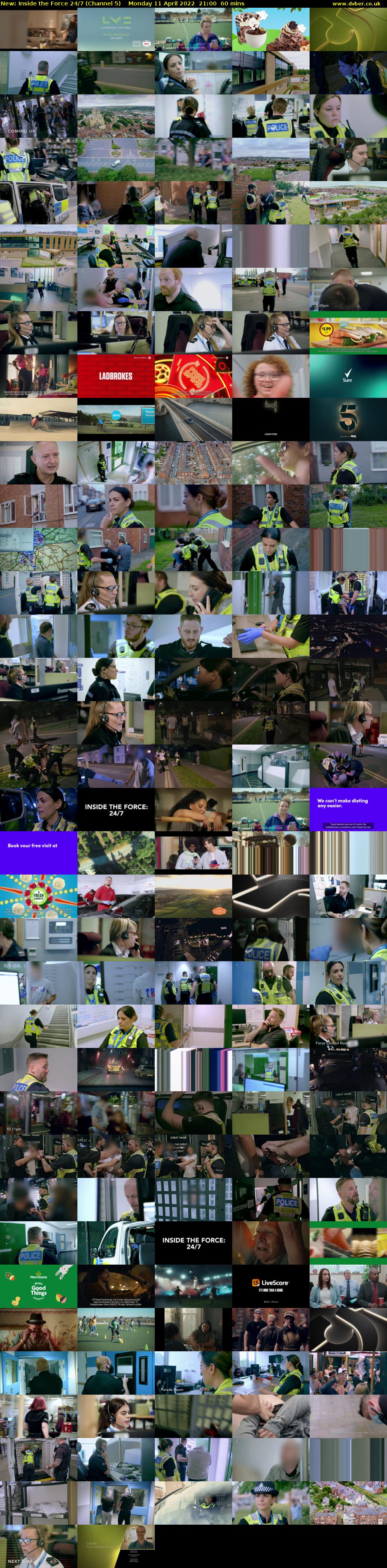 Inside the Force 24/7 (Channel 5) Monday 11 April 2022 21:00 - 22:00