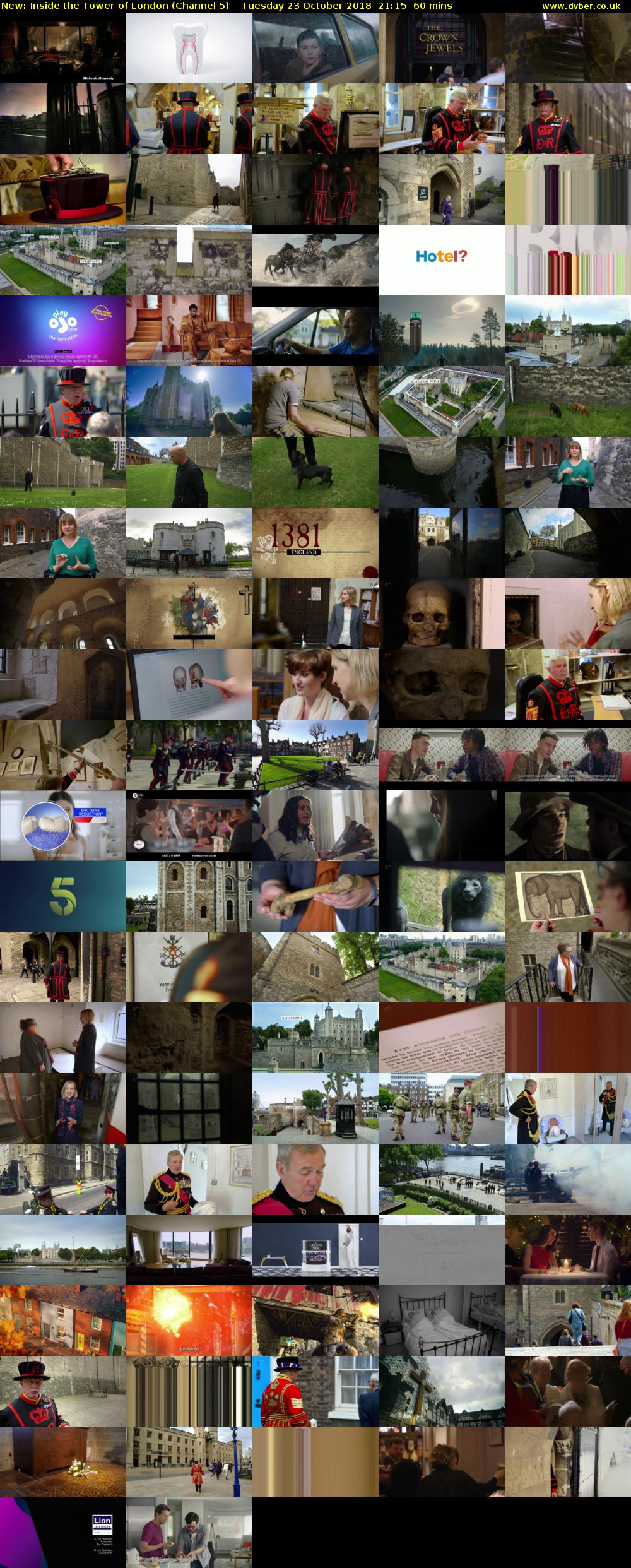 Inside the Tower of London (Channel 5) Tuesday 23 October 2018 21:15 - 22:15