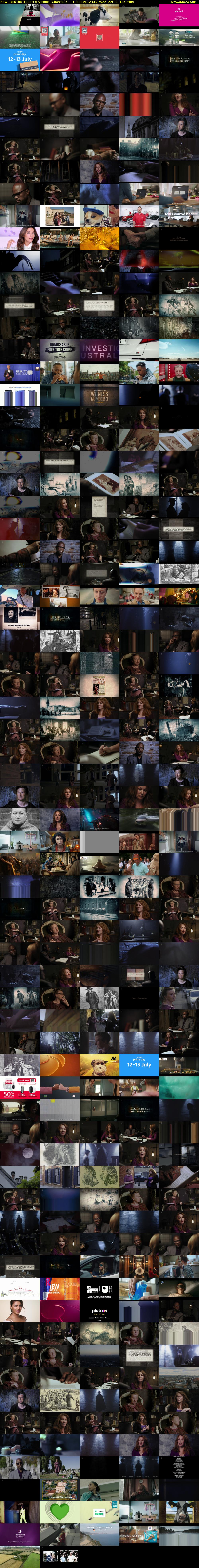 Jack the Ripper: 5 Victims (Channel 5) Tuesday 12 July 2022 22:00 - 00:05