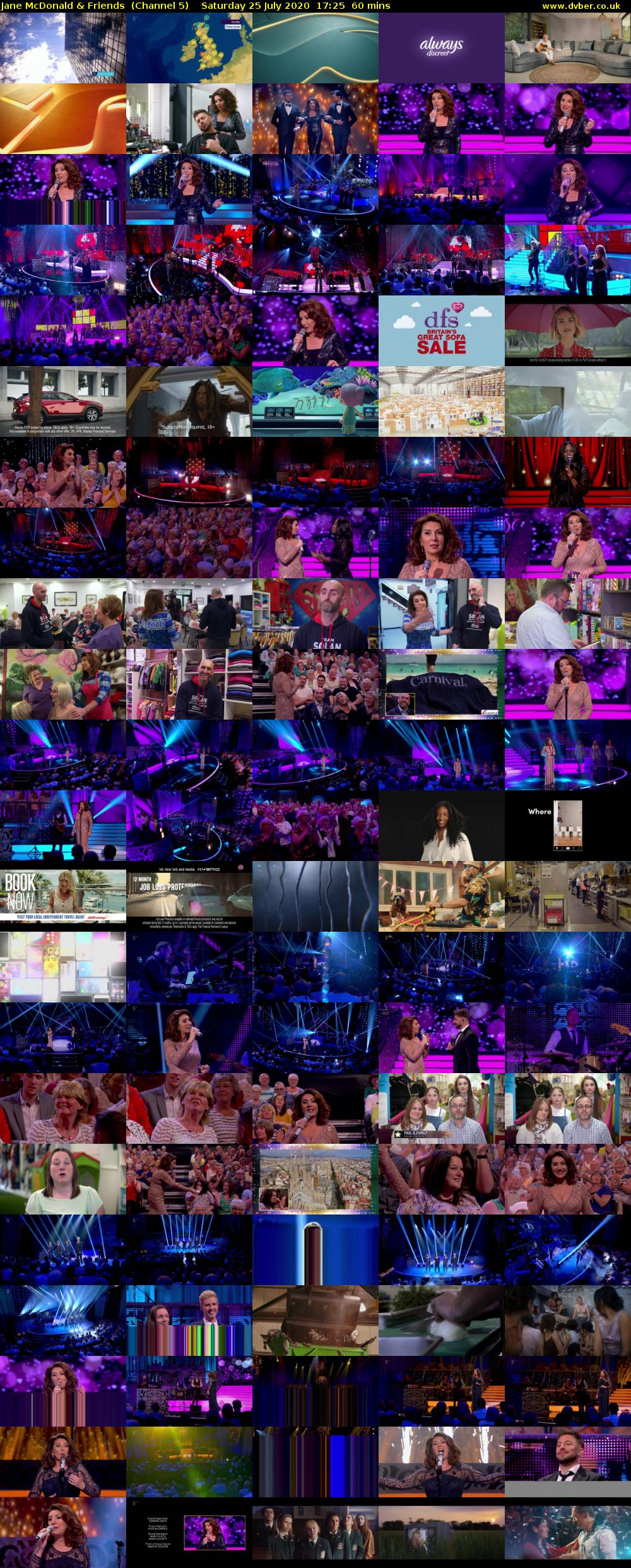Jane McDonald & Friends  (Channel 5) Saturday 25 July 2020 17:25 - 18:25