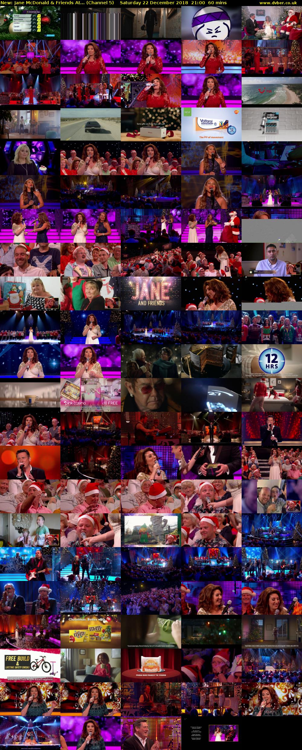 Jane McDonald & Friends At... (Channel 5) Saturday 22 December 2018 21:00 - 22:00