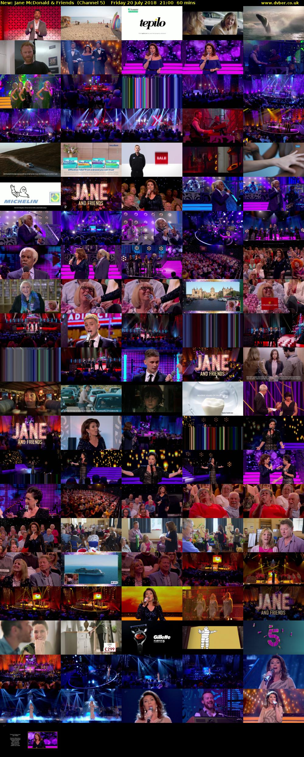 Jane McDonald & Friends (Channel 5) Friday 20 July 2018 21:00 - 22:00