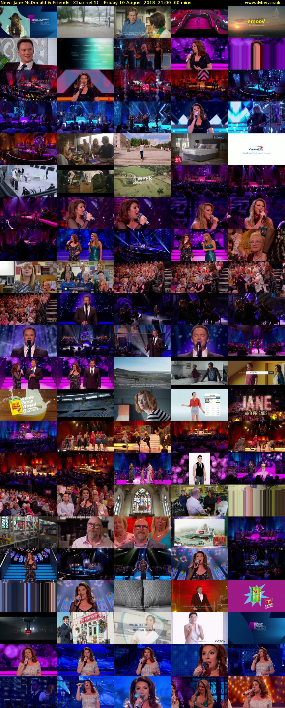 Jane McDonald & Friends (Channel 5) Friday 10 August 2018 21:00 - 22:00