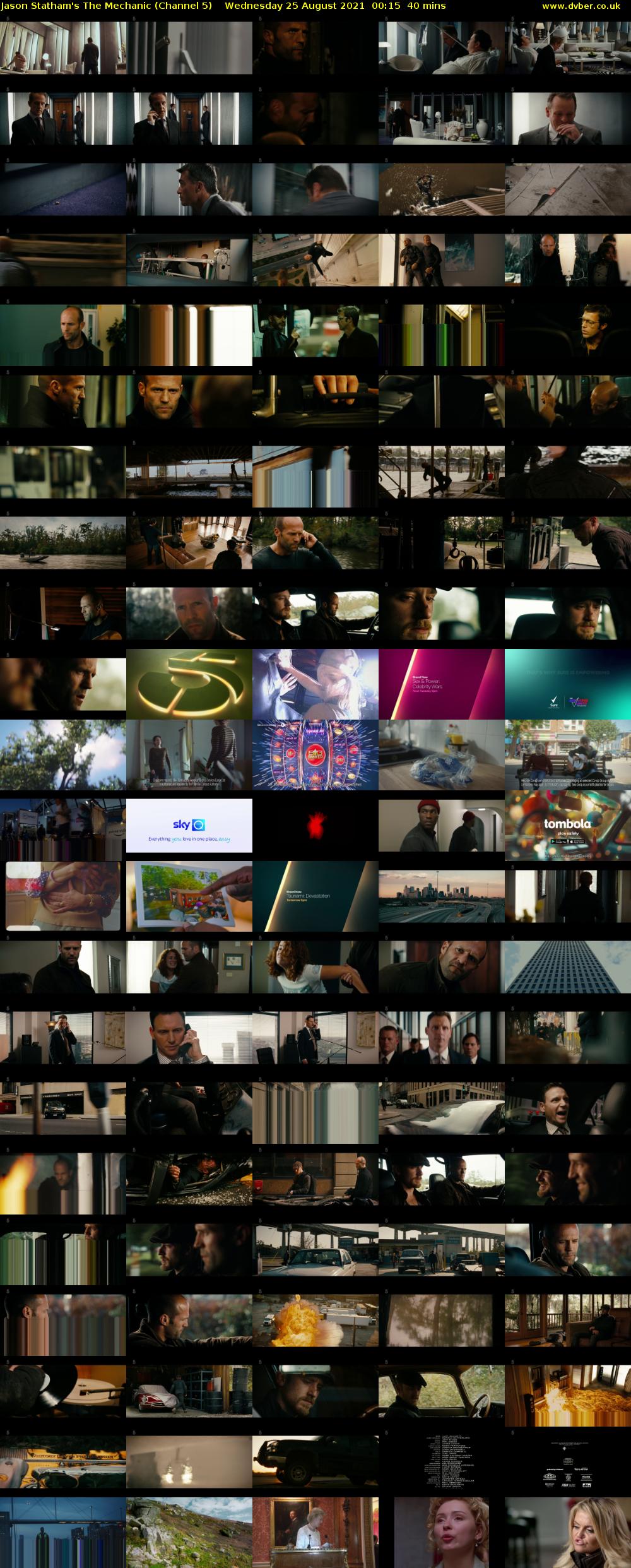Jason Statham's The Mechanic (Channel 5) Wednesday 25 August 2021 00:15 - 00:55