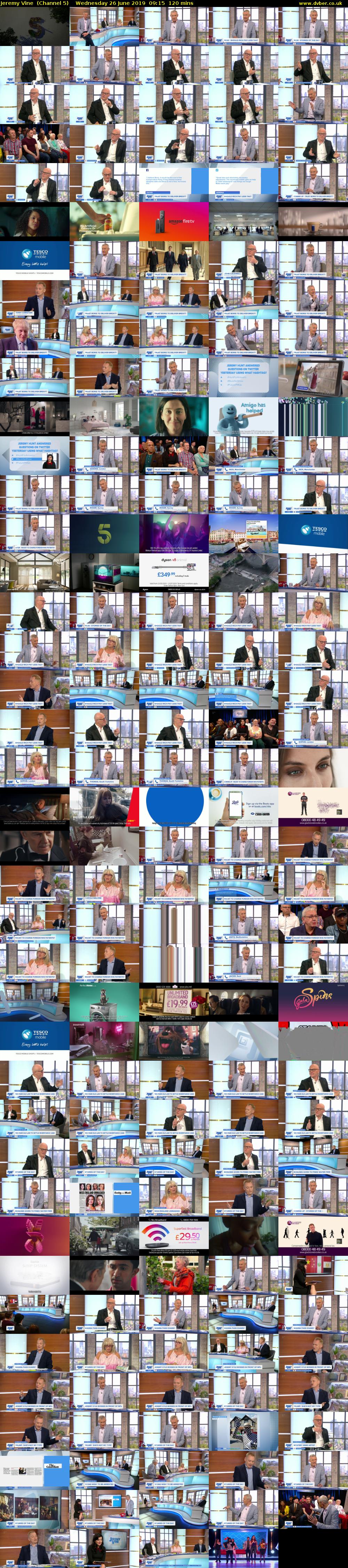 Jeremy Vine  (Channel 5) Wednesday 26 June 2019 09:15 - 11:15