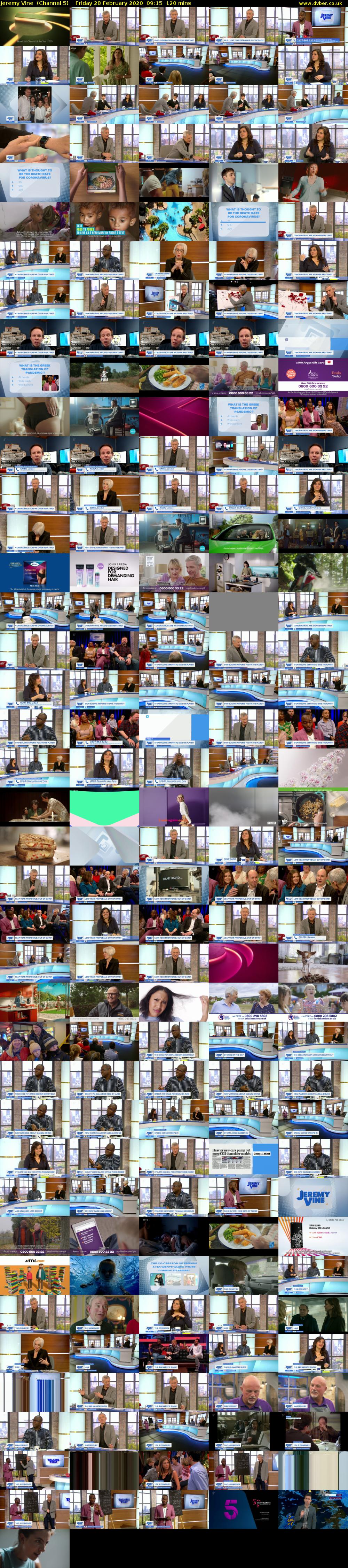 Jeremy Vine  (Channel 5) Friday 28 February 2020 09:15 - 11:15