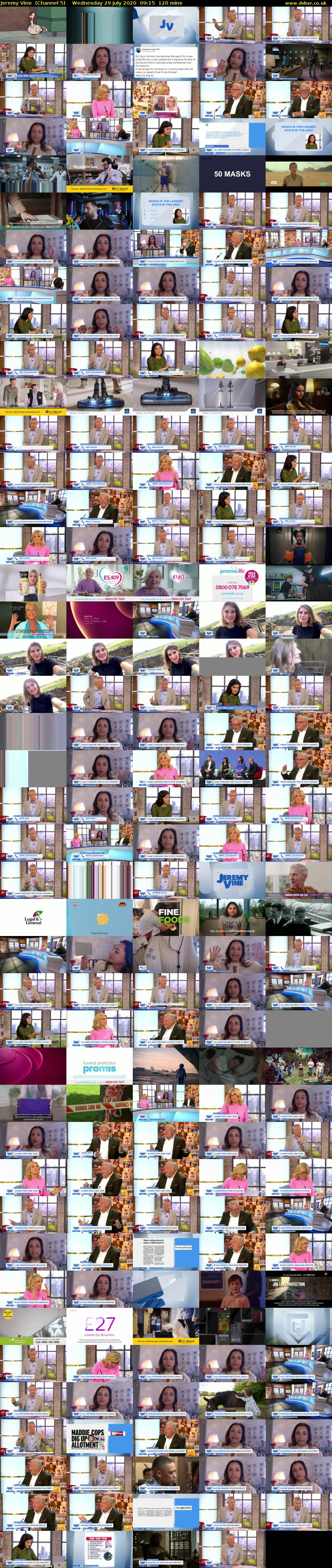 Jeremy Vine  (Channel 5) Wednesday 29 July 2020 09:15 - 11:15