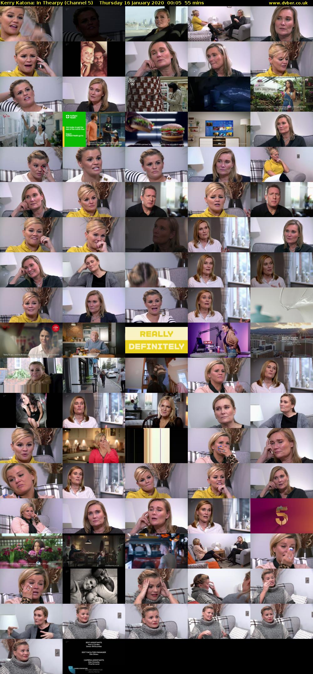 Kerry Katona: In Thearpy (Channel 5) Thursday 16 January 2020 00:05 - 01:00