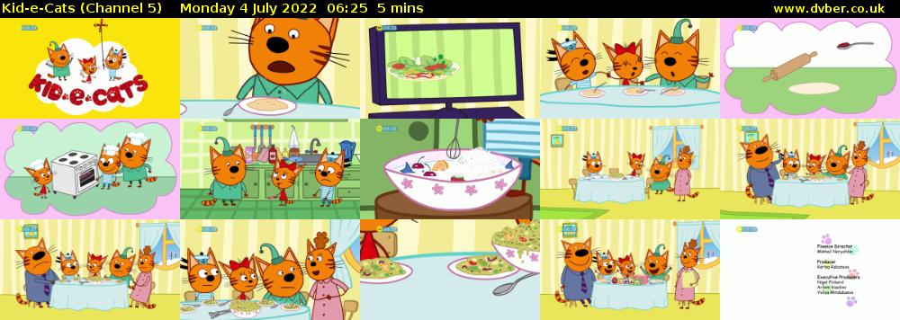 Kid-e-Cats (Channel 5) Monday 4 July 2022 06:25 - 06:30