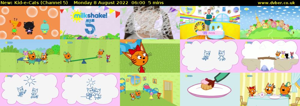 Kid-e-Cats (Channel 5) Monday 8 August 2022 06:00 - 06:05