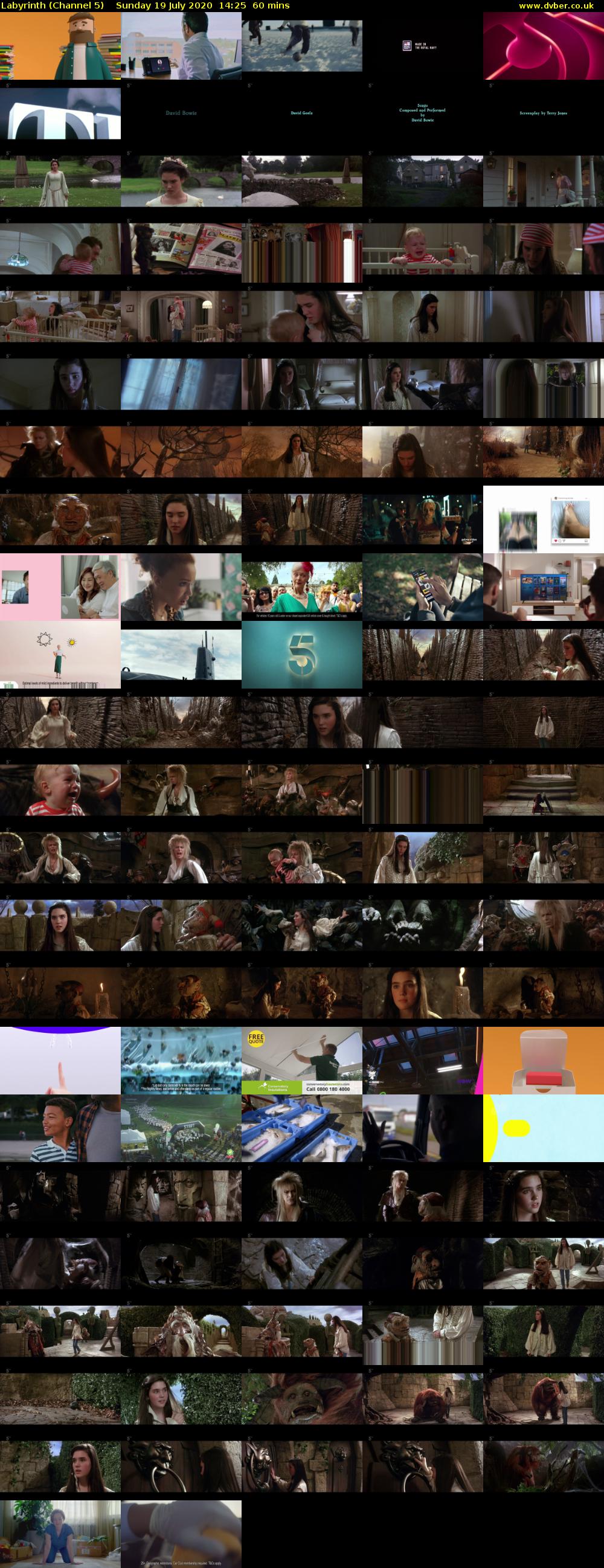 Labyrinth (Channel 5) Sunday 19 July 2020 14:25 - 15:25