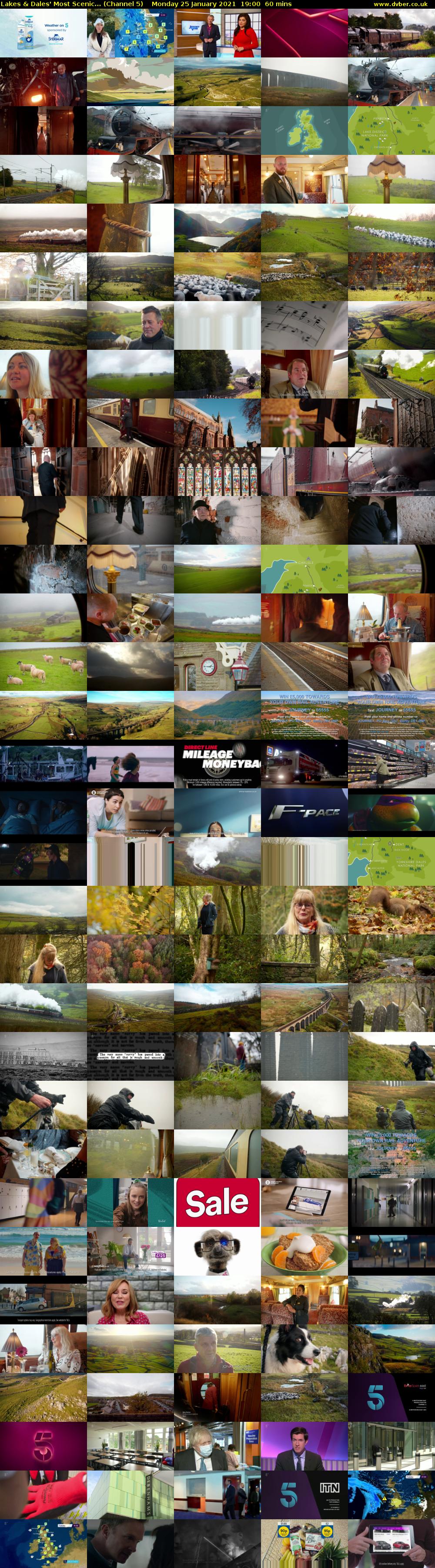 Lakes & Dales' Most Scenic... (Channel 5) Monday 25 January 2021 19:00 - 20:00