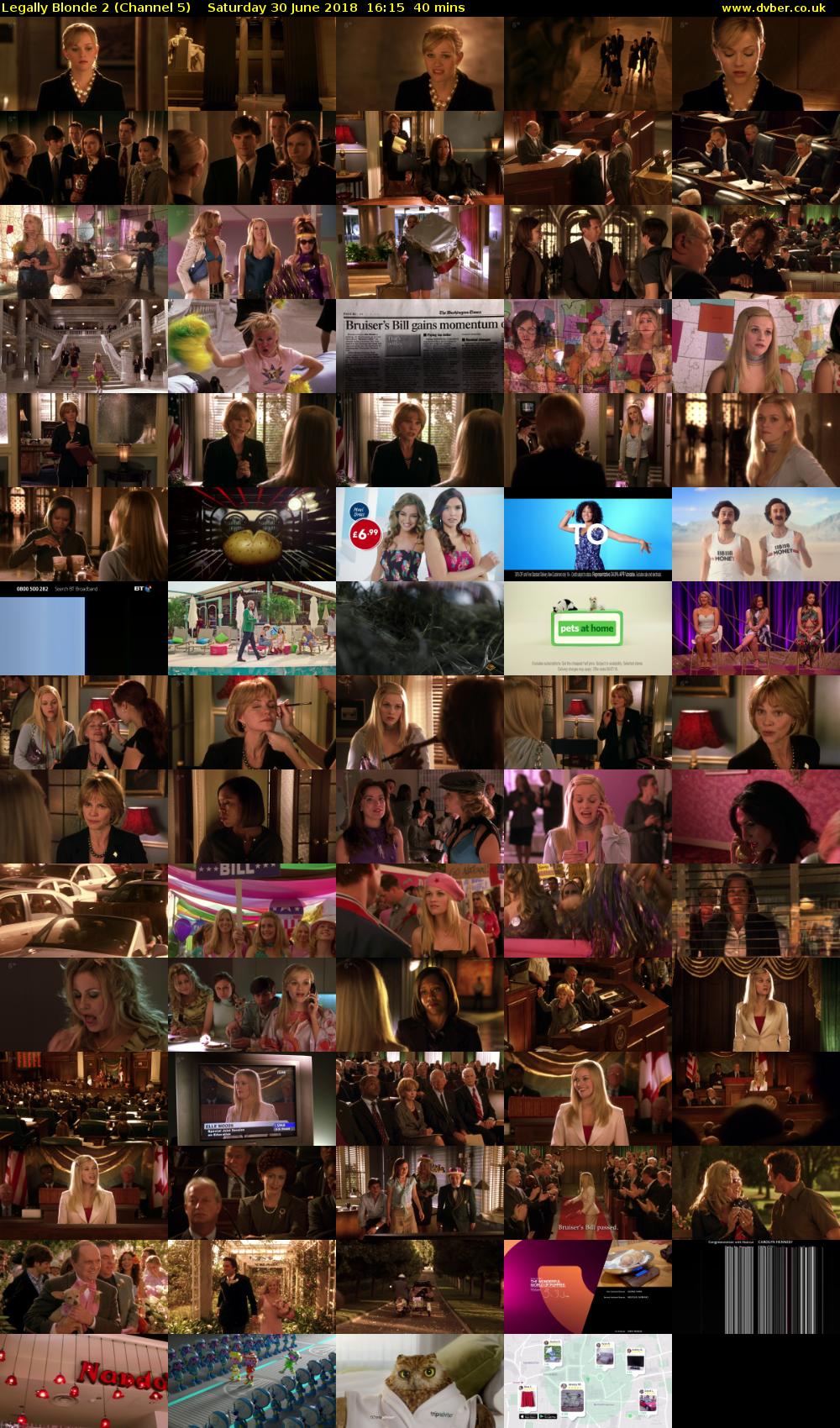 Legally Blonde 2 (Channel 5) Saturday 30 June 2018 16:15 - 16:55
