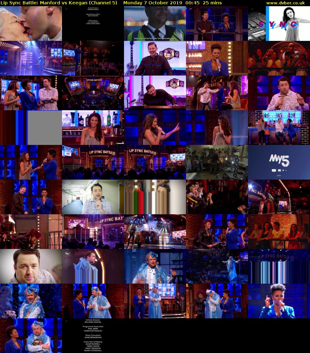 Lip Sync Battle: Manford vs Keegan (Channel 5) Monday 7 October 2019 00:45 - 01:10