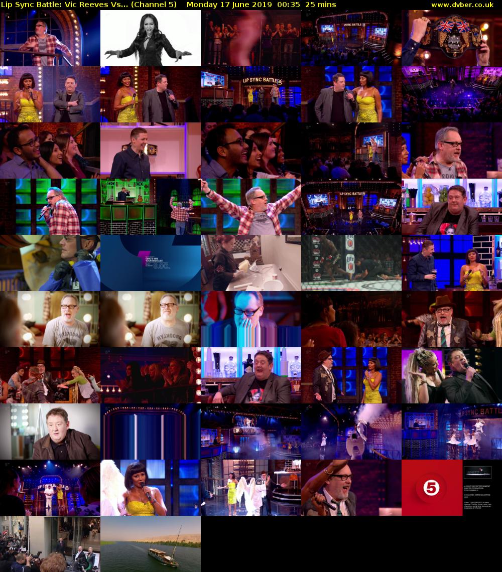 Lip Sync Battle: Vic Reeves Vs... (Channel 5) Monday 17 June 2019 00:35 - 01:00