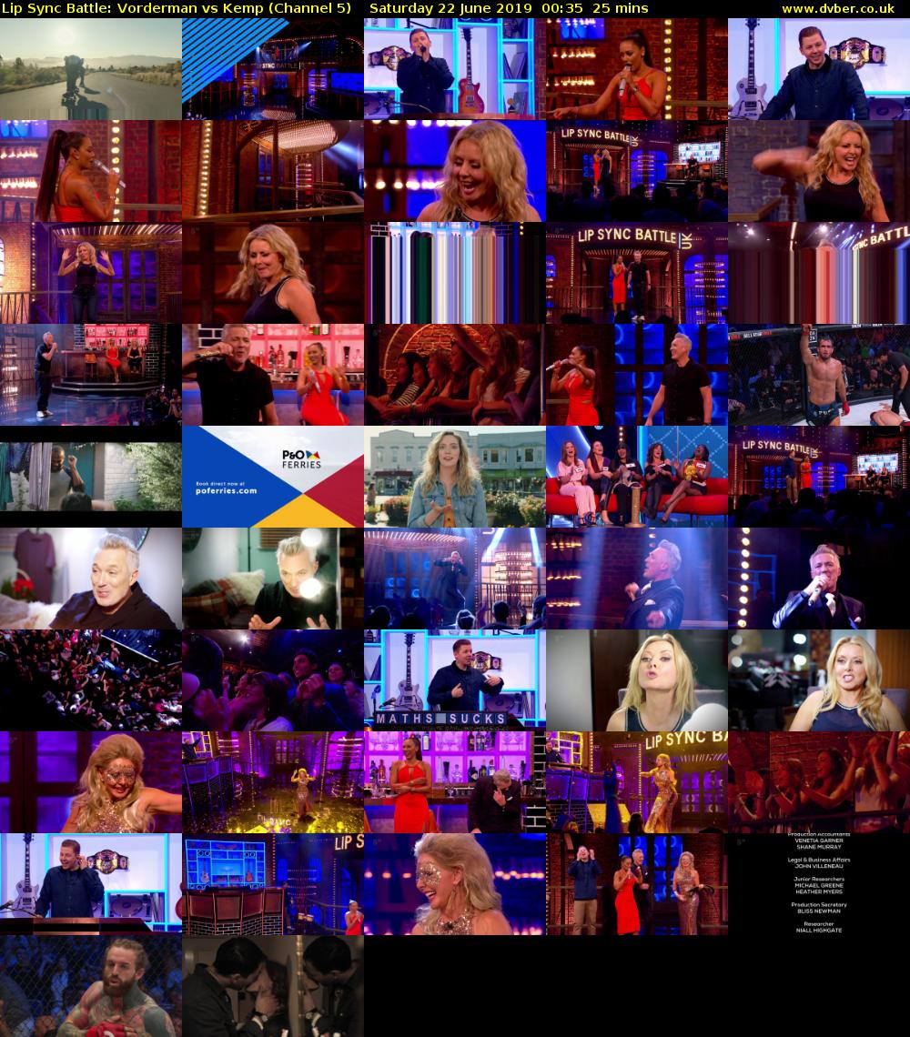 Lip Sync Battle: Vorderman vs Kemp (Channel 5) Saturday 22 June 2019 00:35 - 01:00