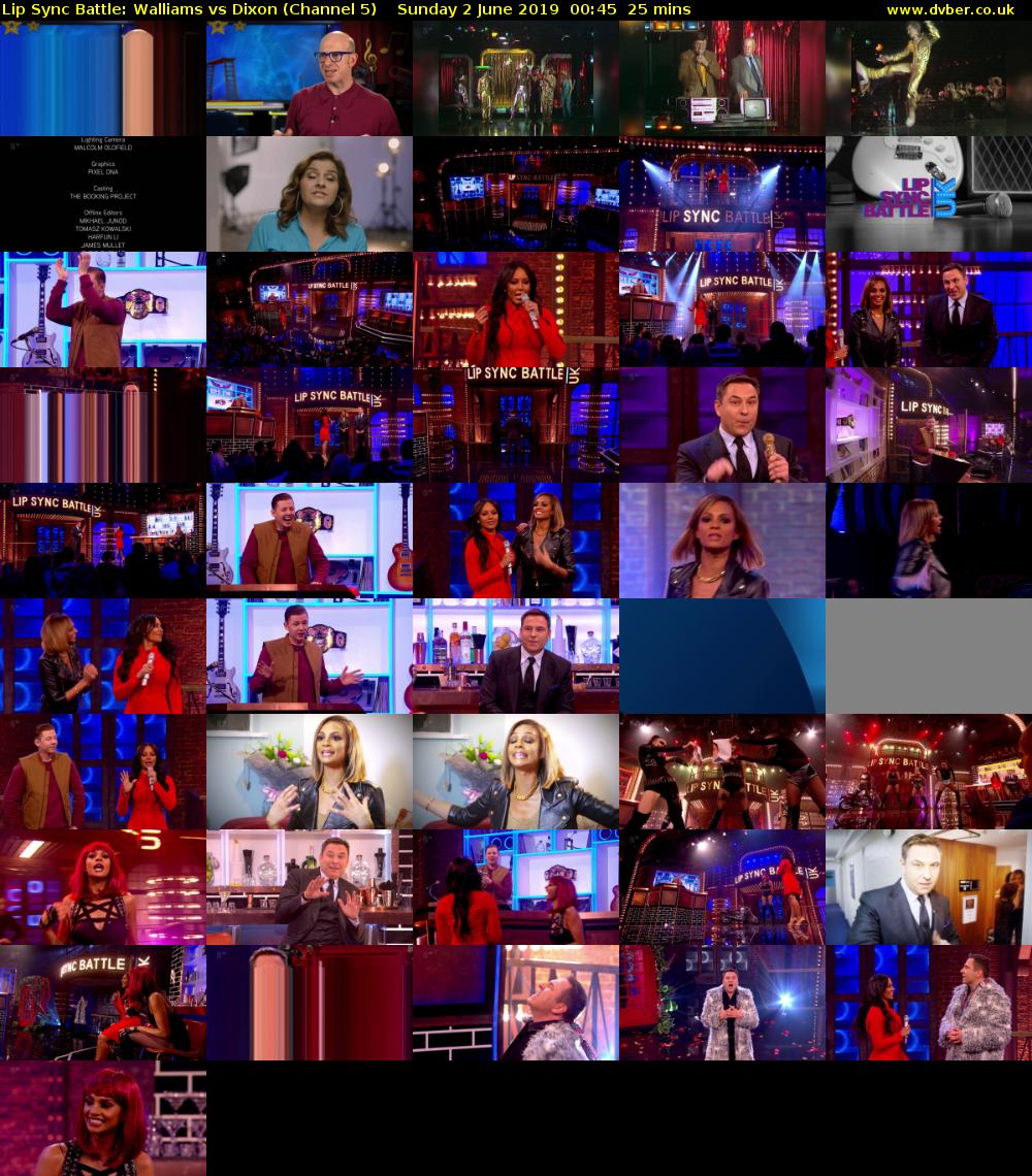 Lip Sync Battle: Walliams vs Dixon (Channel 5) Sunday 2 June 2019 00:45 - 01:10