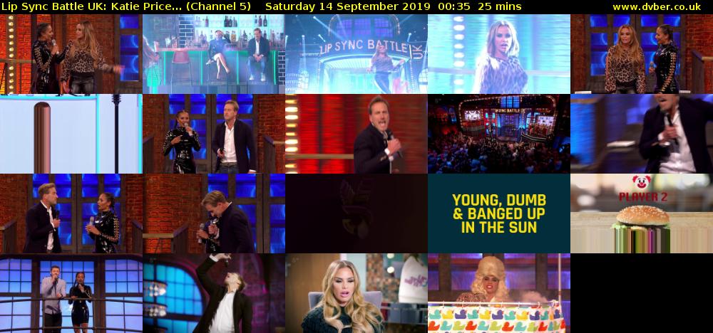 Lip Sync Battle UK: Katie Price... (Channel 5) Saturday 14 September 2019 00:35 - 01:00