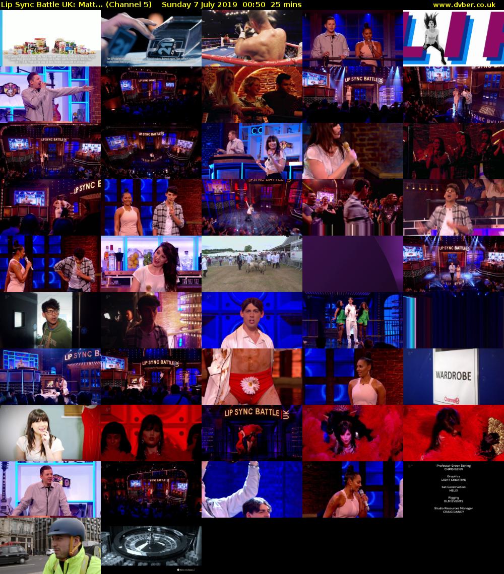 Lip Sync Battle UK: Matt... (Channel 5) Sunday 7 July 2019 00:50 - 01:15