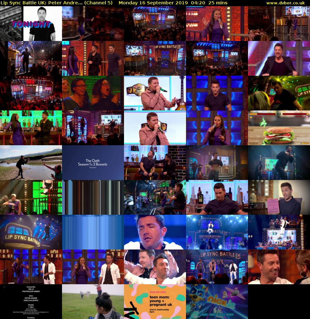 Lip Sync Battle UK: Peter Andre... (Channel 5) Monday 16 September 2019 04:20 - 04:45