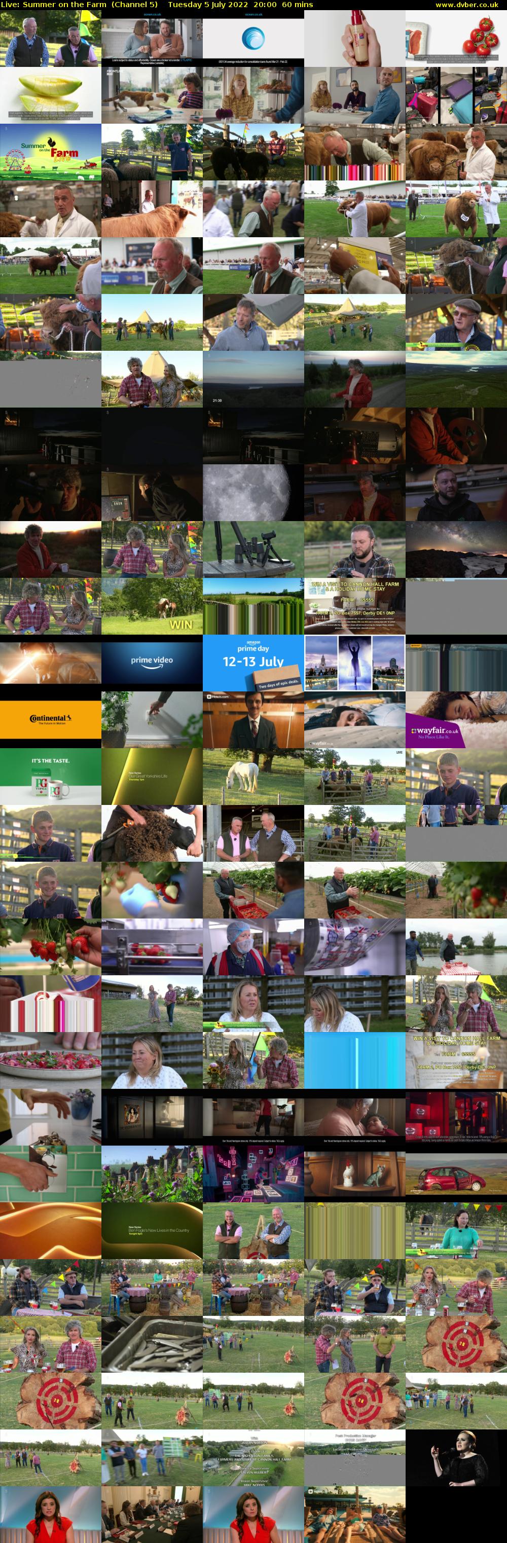 Live: Summer on the Farm  (Channel 5) Tuesday 5 July 2022 20:00 - 21:00