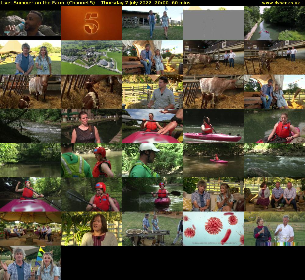 Live: Summer on the Farm  (Channel 5) Thursday 7 July 2022 20:00 - 21:00