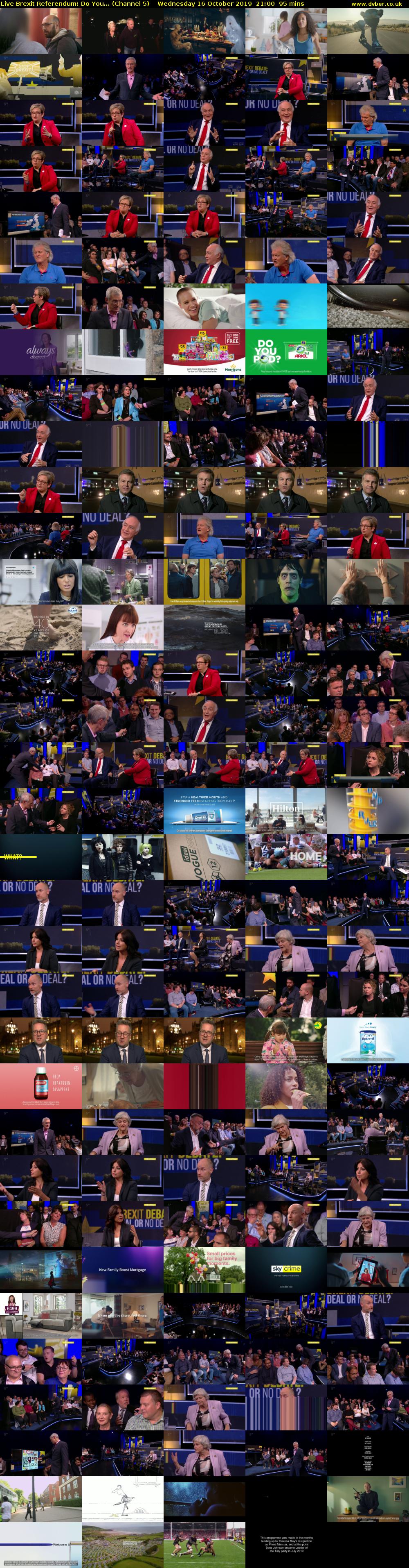 Live Brexit Referendum: Do You... (Channel 5) Wednesday 16 October 2019 21:00 - 22:35
