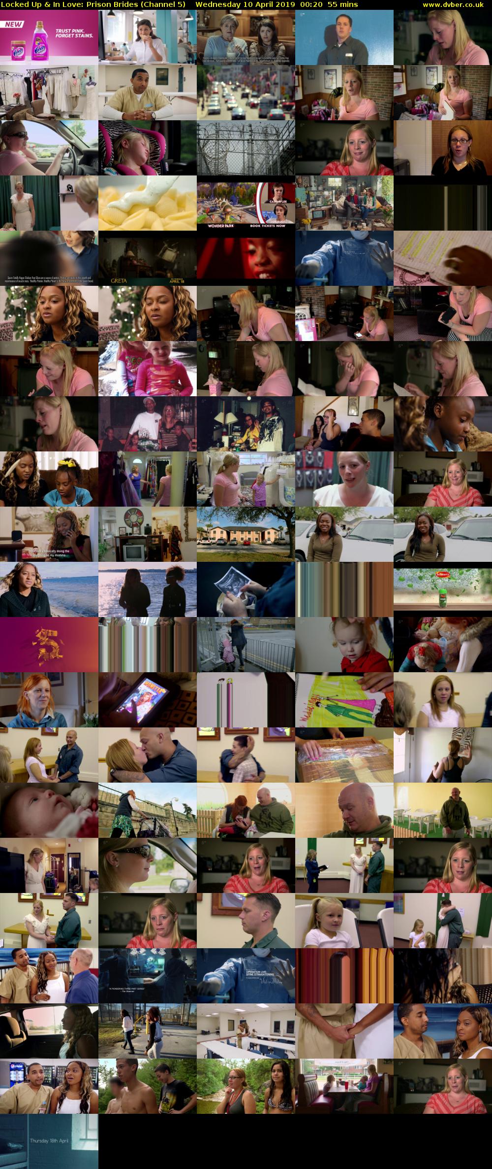 Locked Up & In Love: Prison Brides (Channel 5) Wednesday 10 April 2019 00:20 - 01:15