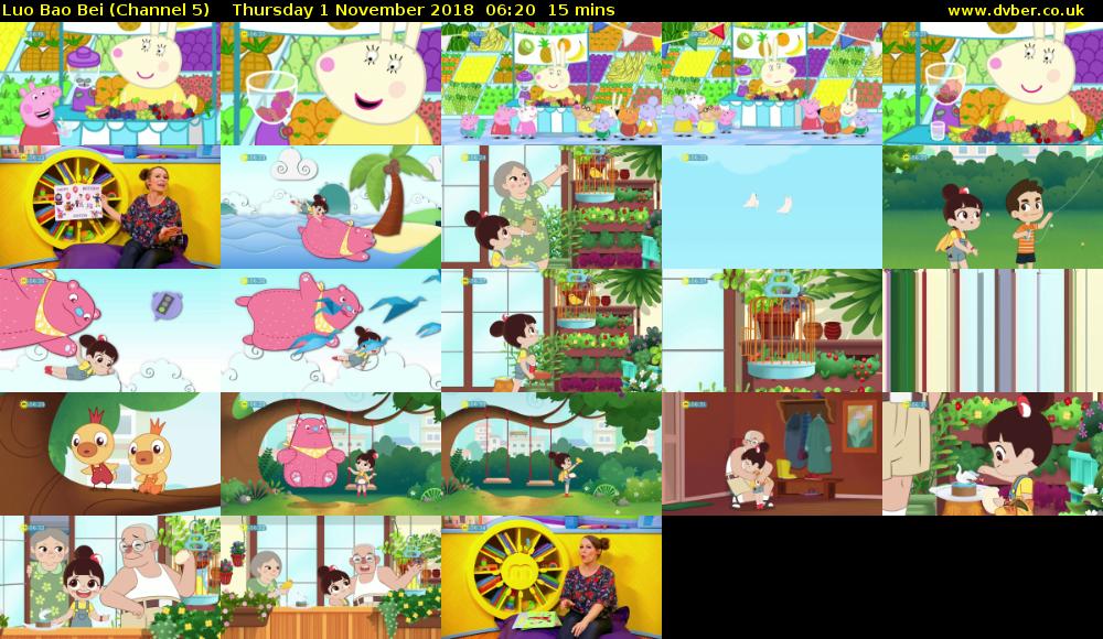 Luo Bao Bei (Channel 5) Thursday 1 November 2018 06:20 - 06:35