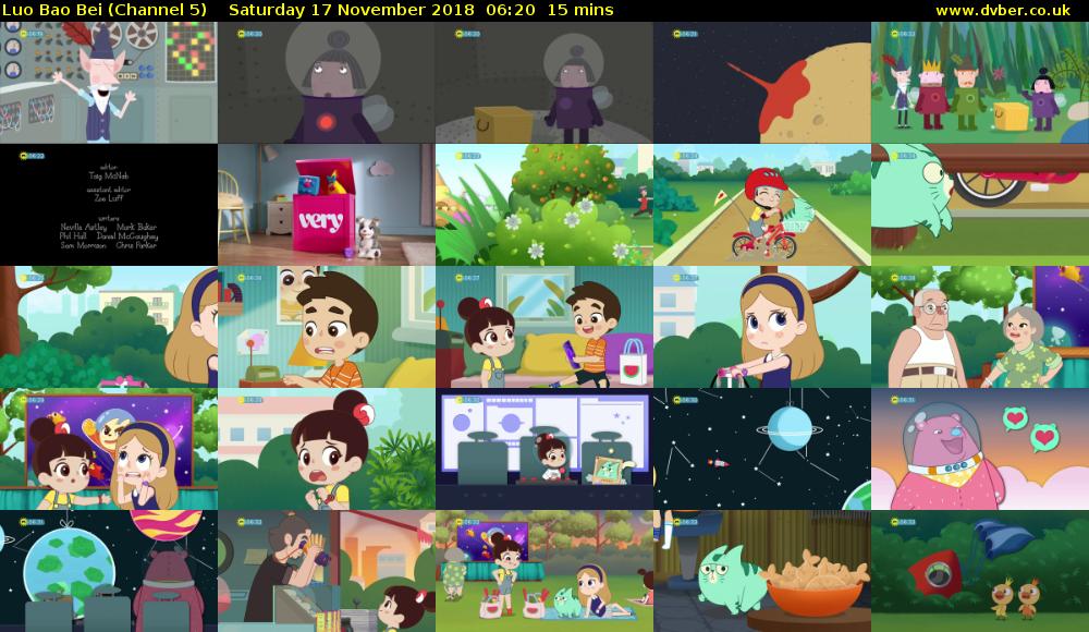 Luo Bao Bei (Channel 5) Saturday 17 November 2018 06:20 - 06:35