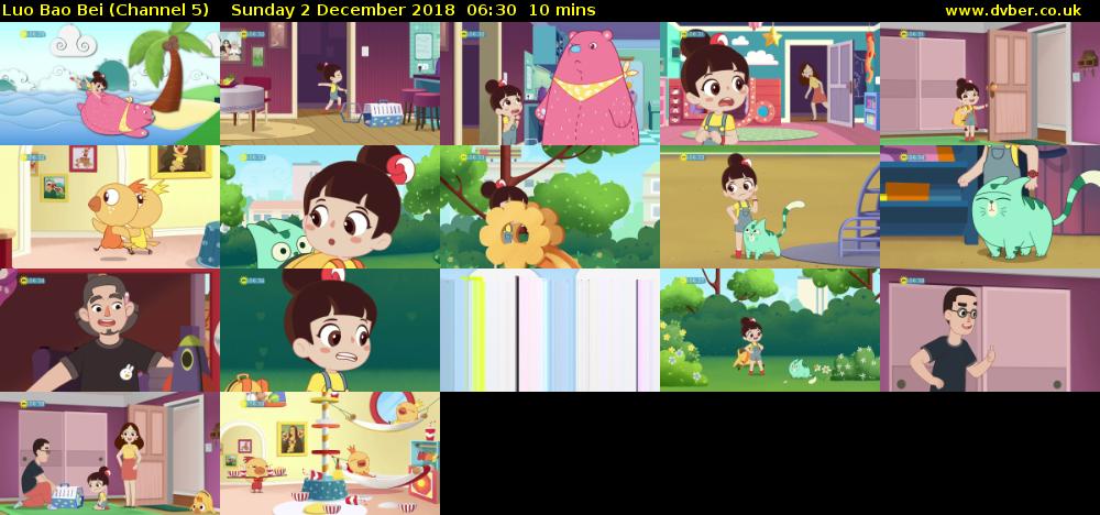 Luo Bao Bei (Channel 5) Sunday 2 December 2018 06:30 - 06:40