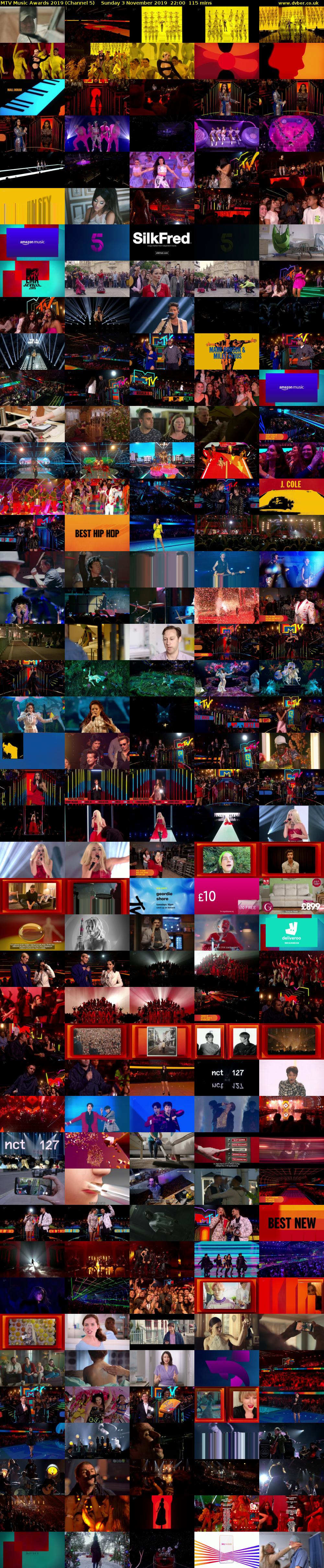 MTV Music Awards 2019 (Channel 5) Sunday 3 November 2019 22:00 - 23:55