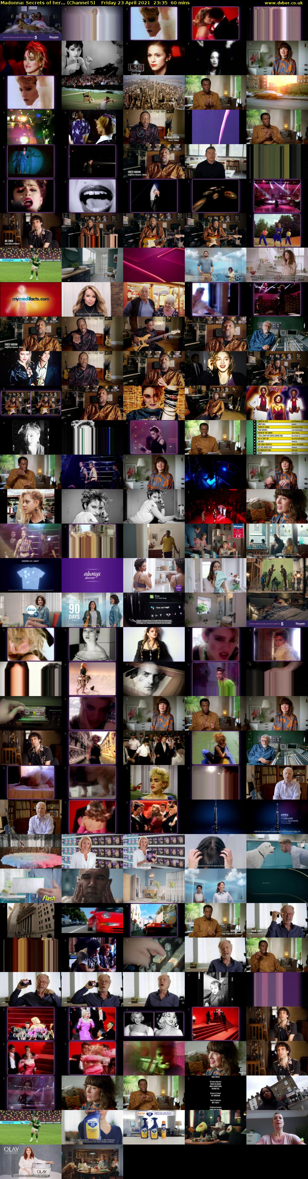 Madonna: Secrets of her... (Channel 5) Friday 23 April 2021 23:35 - 00:35