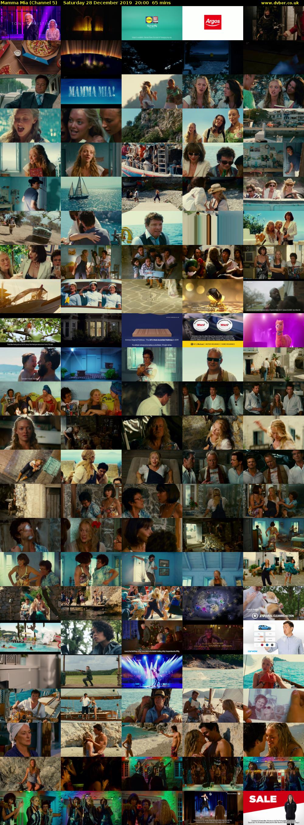 Mamma Mia (Channel 5) Saturday 28 December 2019 20:00 - 21:05