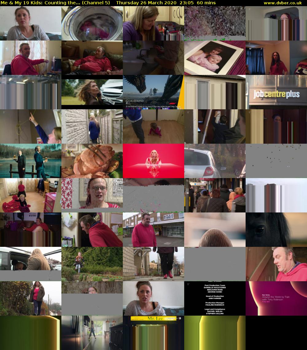 Me & My 19 Kids: Counting the... (Channel 5) Thursday 26 March 2020 23:05 - 00:05