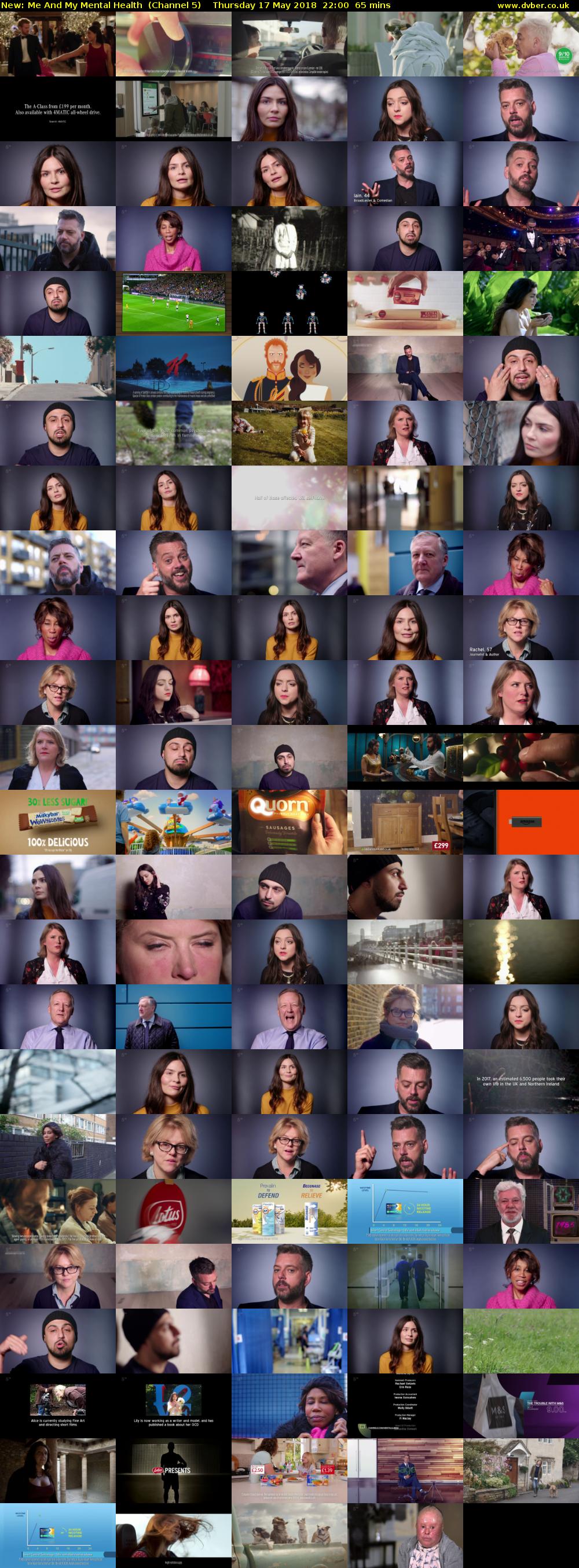 Me And My Mental Health (Channel 5) Thursday 17 May 2018 22:00 - 23:05