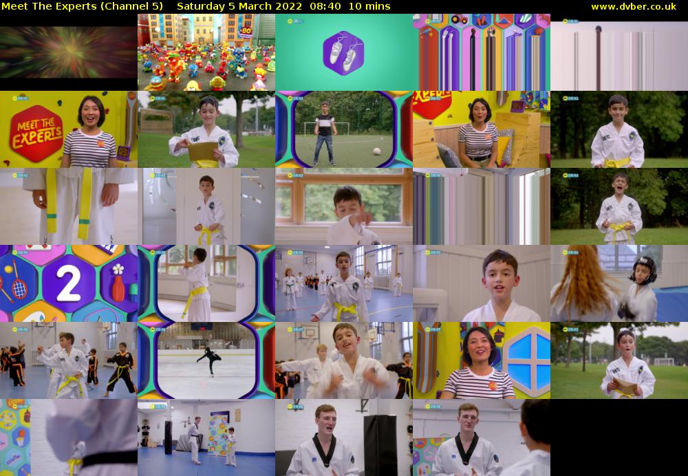 Meet The Experts (Channel 5) Saturday 5 March 2022 08:40 - 08:50