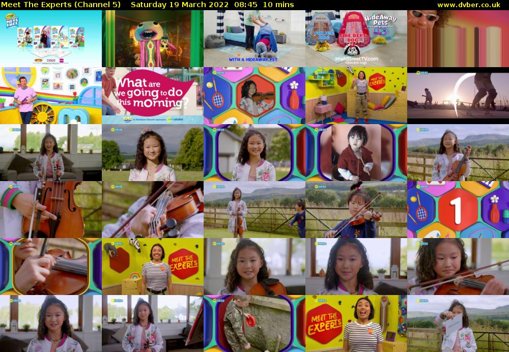 Meet The Experts (Channel 5) Saturday 19 March 2022 08:45 - 08:55