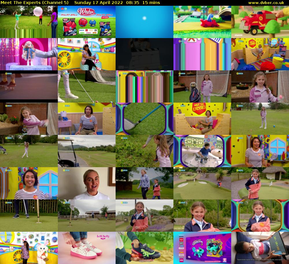 Meet The Experts (Channel 5) Sunday 17 April 2022 08:35 - 08:50