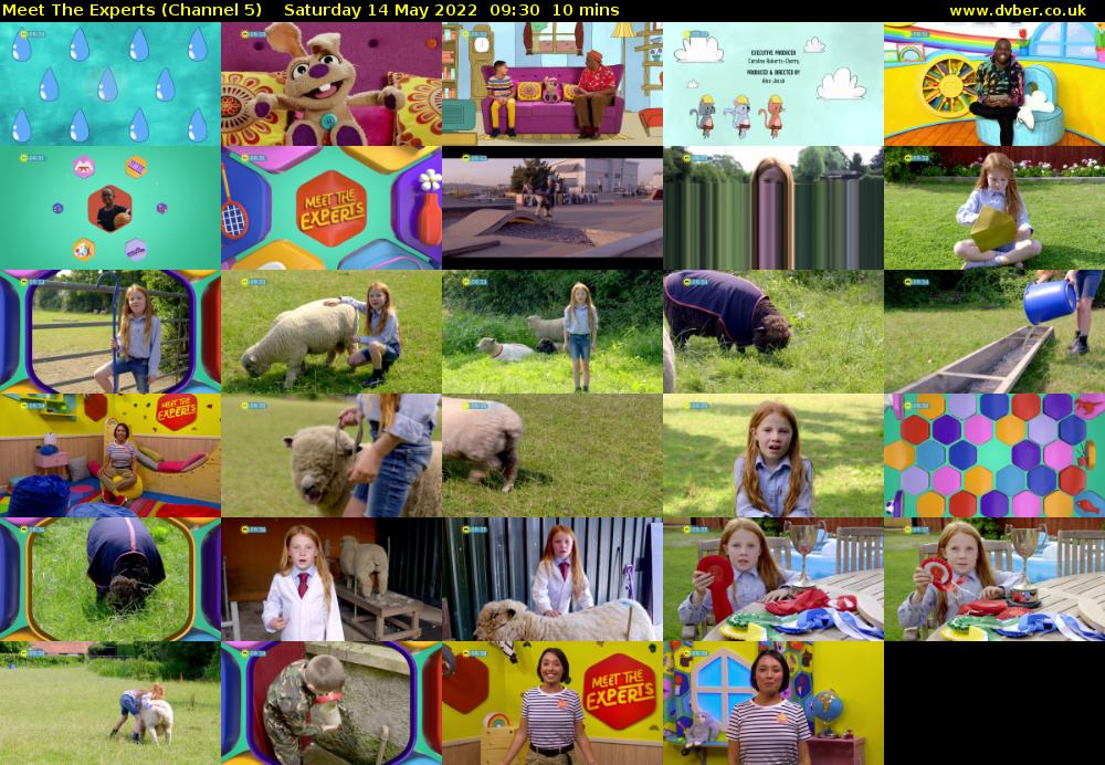 Meet The Experts (Channel 5) Saturday 14 May 2022 09:30 - 09:40