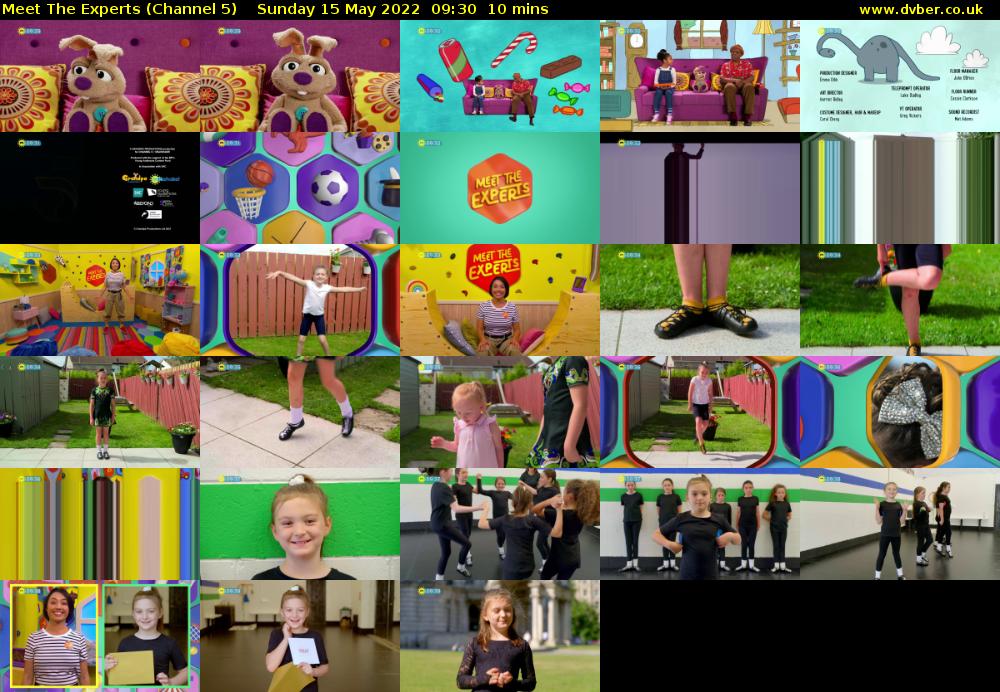Meet The Experts (Channel 5) Sunday 15 May 2022 09:30 - 09:40